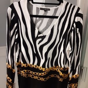 Ladies zebra print sweater